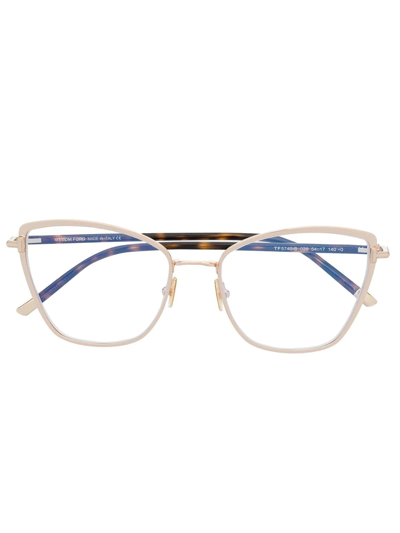 Tom Ford Butterfly-frame Optical Glasses In Brown