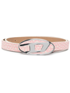 Diesel Logo Buckle Belt In Pink