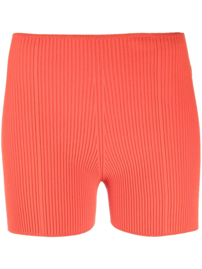 Aeron Ribbed-knit Detail Shorts In Red