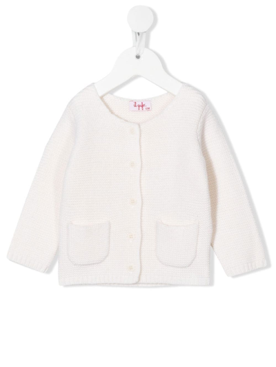 Il Gufo Babies' Button-up Knitted Cardigan In 灰色