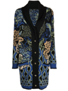 Etro Comet Paisley Pattern Coat In Wool In Schwarz