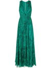 Etro Paisley-print Silk Maxi Dress In Green