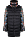 Etro High-neck Printed Puffer Jacket In Black