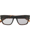 Eyewear By David Beckham Bold Tortoiseshell Square-frame Sunglasses In Brown