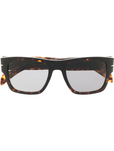 Eyewear By David Beckham Bold Tortoiseshell Square-frame Sunglasses In Brown