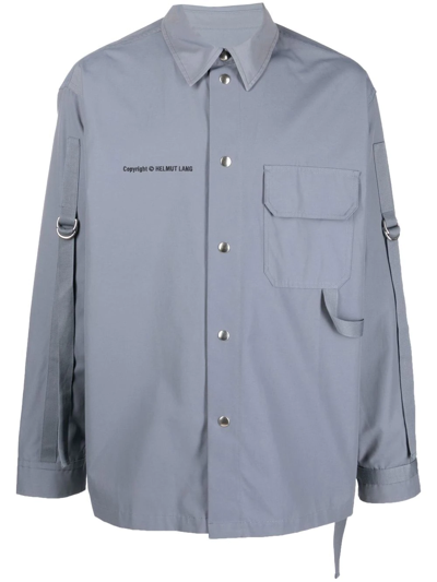 Helmut Lang Logo Button-down Shirt In Blau