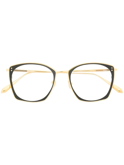 Linda Farrow Milo Square-frame Optical Glasses In Gold