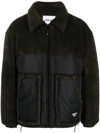 Ambush Military Green And Black Padded Teddy Army Jacket In Army Black