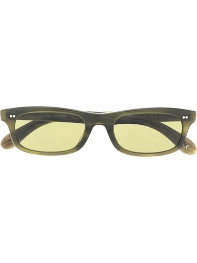 Oliver Peoples Rectangle-frame Sunglasses In Green