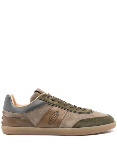 Tod's Logo-patch Low Top Sneakers In Beige