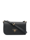 Prada Saffiano Leather Shoulder Bag In Schwarz