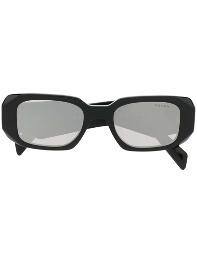 Prada Rectangular-frame Logo Sunglasses In Schwarz
