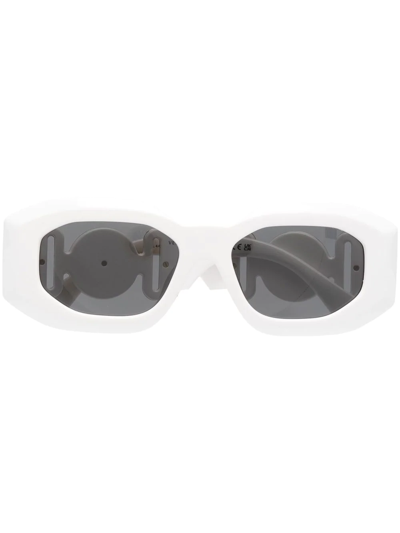 Versace Medusa-plaque Detail Sunglasses In Weiss
