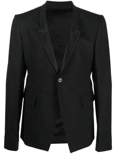 Rick Owens Peak-lapel Single-breasted Blazer In Schwarz