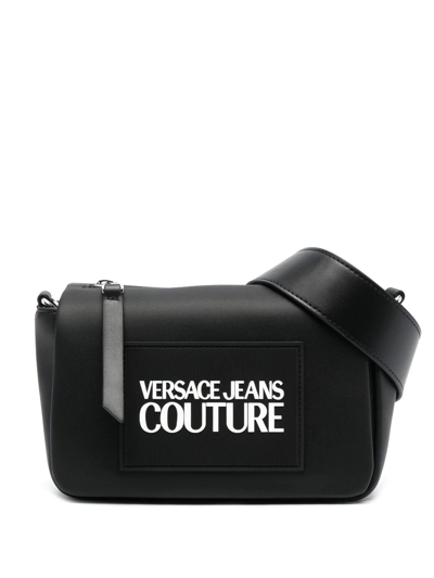 Versace Jeans Couture Logo Zipped Cross-body Bag In Black