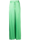 Oscar De La Renta Drawstring Tiewaist Wide-leg Pants In Grün