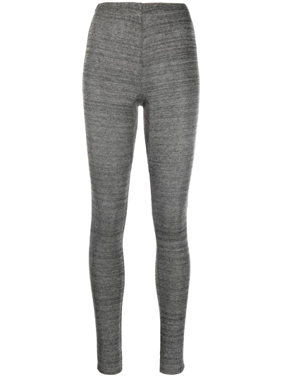 Isabel Marant Étoile Ribbed-knit High-waist Leggings In Grau