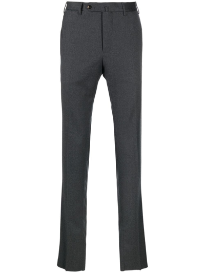 Pt Torino Slim-fit Virgin-wool Trousers In Grau