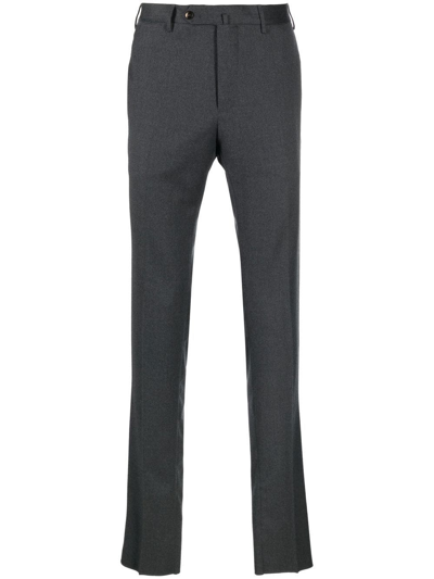 Pt Torino Straight-leg Virgin Wool-blend Trousers In Grau