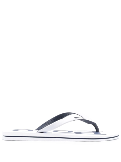 Polo Ralph Lauren Logo-print Flip-flops In Weiss