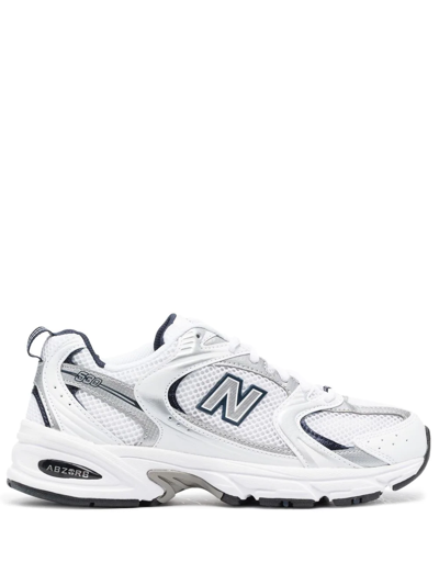 New Balance 530 Low-top Lace-up Sneakers In White,silver
