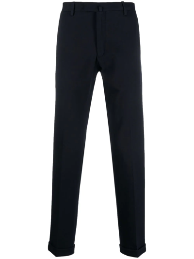 Briglia 1949 Turn-up Tapered Trousers In Blue