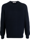 Fileria Ribbed-knit Long-sleeved Jumper In Blau