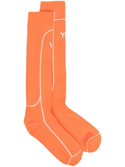 Y-3 X Yohjhi Yamamoto Logo Socks In Orange
