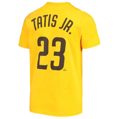 Nike Kids' Youth  Fernando Tatis Jr. Gold San Diego Padres Player Name & Number T-shirt