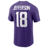Nike Men's  Justin Jefferson Purple Minnesota Vikings Classic Player Name And Number T-shirt In Purple/purple