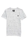 Hurley Kids' Cloud Slub Staple V-neck T-shirt In Black/ White