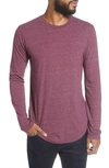 Goodlife Tri-blend Long Sleeve Scallop Crew T-shirt In Red