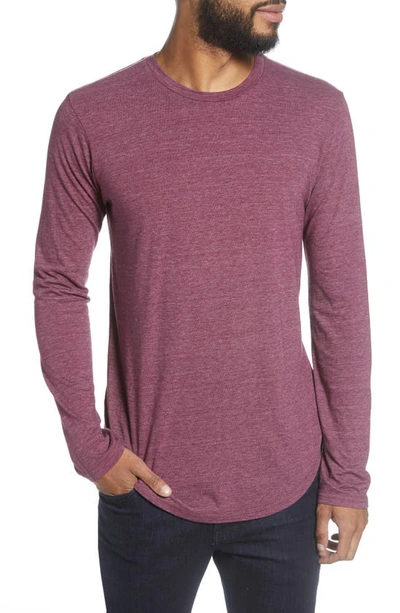 Goodlife Tri-blend Long Sleeve Scallop Crew T-shirt In Red