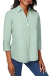 Foxcroft Paityn Non-iron Cotton Shirt In Jade Gem
