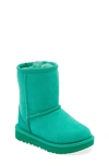 Ugg Kids' Classic Short Ii Water Resistant Genuine Shearling Boot In Emerald Green