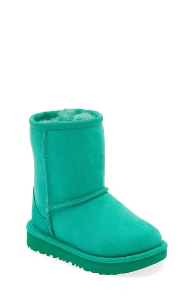 Ugg Kids' Classic Short Ii Water Resistant Genuine Shearling Boot In Emerald Green
