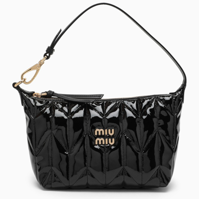 Miu Miu Black Waxed Nylon Handbag