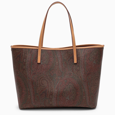 Etro Medium Multi-coloured Tote Bag In Brown