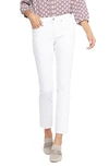 Nydj Sheri Side Slit Slim Ankle Jeans In Optic White