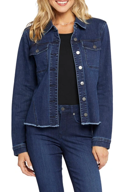 Nydj Frayed Denim Jacket In Underground