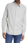 Frame Brushed Flannel Button-up Shirt In Deep Fog