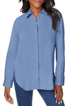 Foxcroft Kylie Non-iron Cotton Button-up Shirt In Blue Denim
