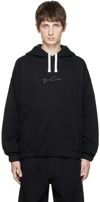 Giorgio Armani Ssense Exclusive Black Logo Hoodie In Black