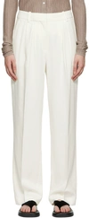Co Pleat Front Stretch Trousers In Ivory
