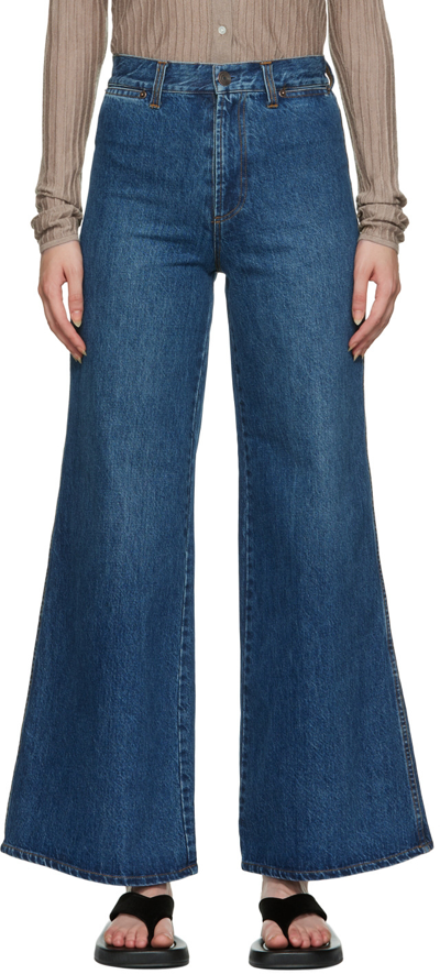 Co Essentials High-rise Wide-leg Jeans In Indigo