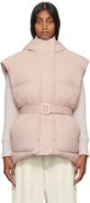 Ienki Ienki Belted-waist Puffer Vest In Soft Pale Pink