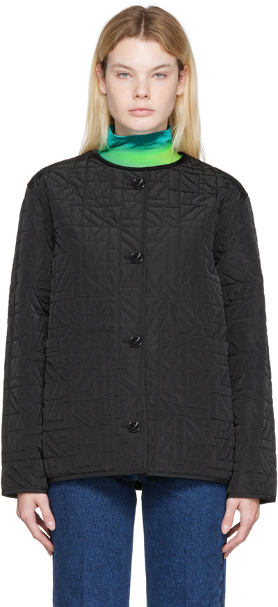 Nina Ricci Black Quilted Boxy Jacket In U9000 Black