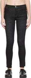 Frame Le Skinny De Jeanne Ankle Skinny Jeans In Corvo Slit