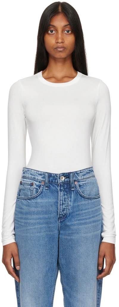 Rag & Bone White Luca Long Sleeve T-shirt In Wht