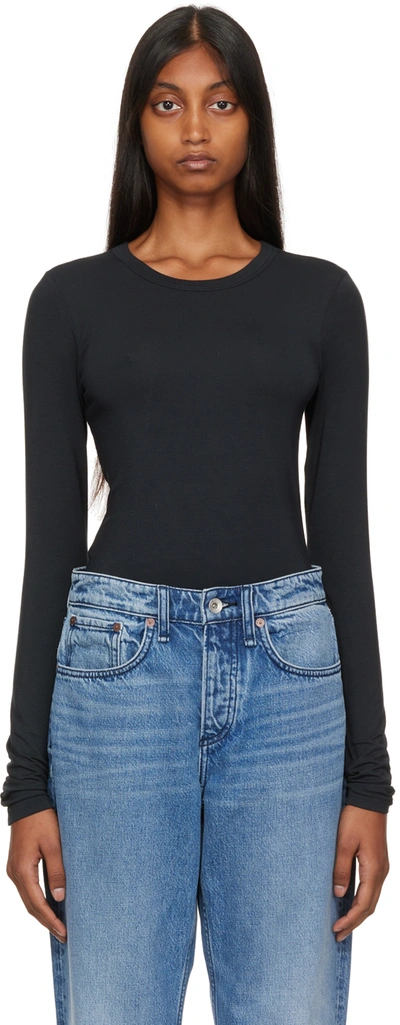 Rag & Bone Women's Icons Luca Slim Long-sleeve T-shirt In Black